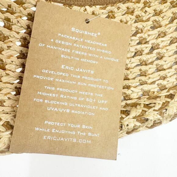 Eric Javits Squishee Mita Sun Hat in Peanut Tan One Size NWT - Picture 8 of 10